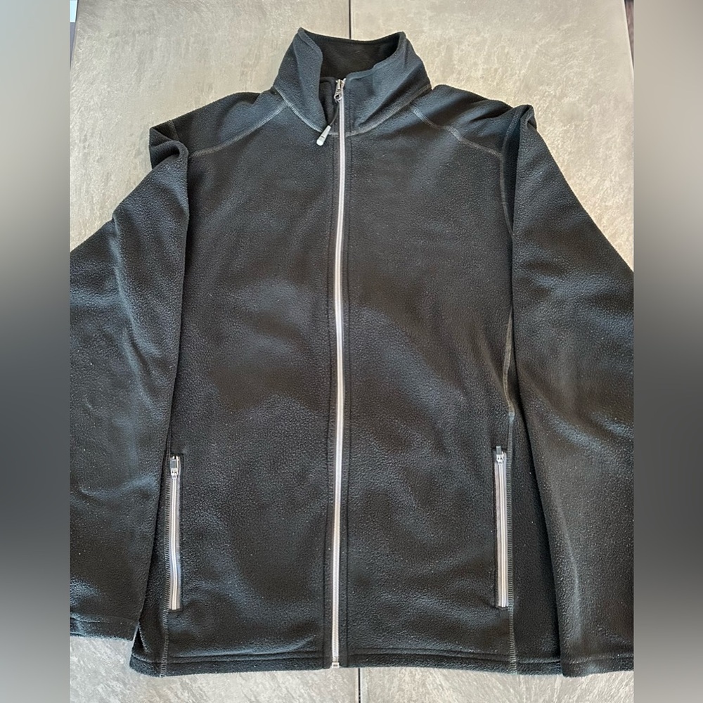 Eddie Bauer Men’s Black Full-Zip Light Fleece Jacket - Small